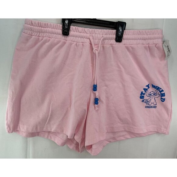 Lilo & Stitch "Stay Weird" Pink Drawstring Shorts 2XL - Picture 2 of 8